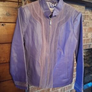 Bradley Bayou Purple Suede Jacket | Perforated Leather | Size L | Vintage